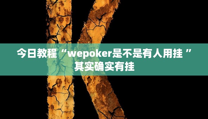 今日教程“wepoker是不是有人用挂 ”其实确实有挂
