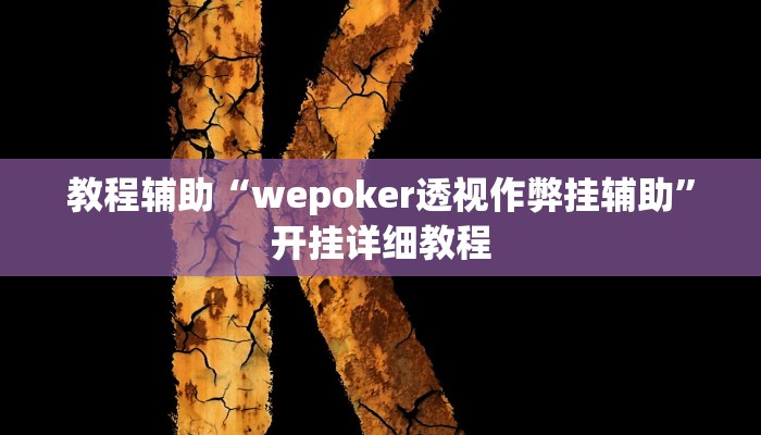 教程辅助“wepoker透视作弊挂辅助”开挂详细教程