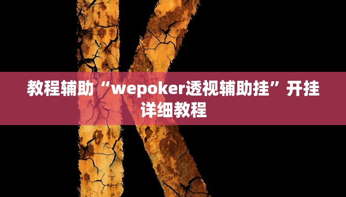 教程辅助“wepoker透视辅助挂”开挂详细教程